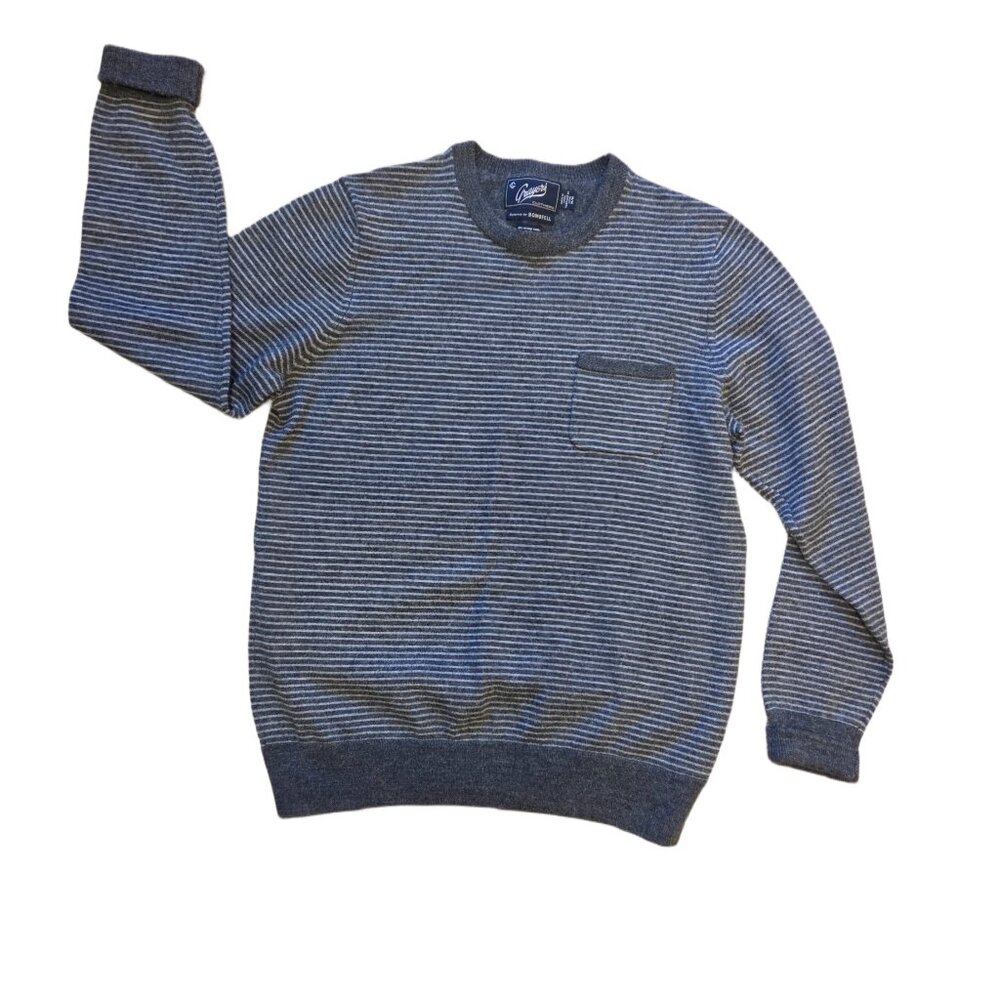 Grayers Merino Men’s Medium Gray Striped Crewneck Sweater